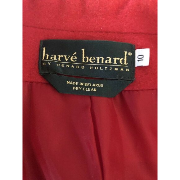 Vintage Harve Benard Red Wool Blend Womens Blazer Coat With Button Details - Picture 7 of 8